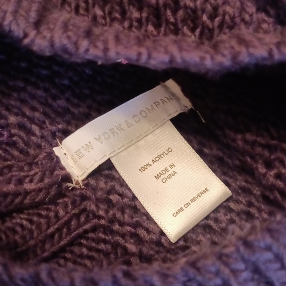 New York & Company Knit Hat with PomPom Loop Scarf - Picture 3 of 5